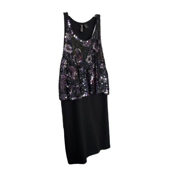 H&M Dresses & Skirts - H&M Conscious Collection Size 10 Dress Mini Racerback Knit Purple Sequin Bodycon